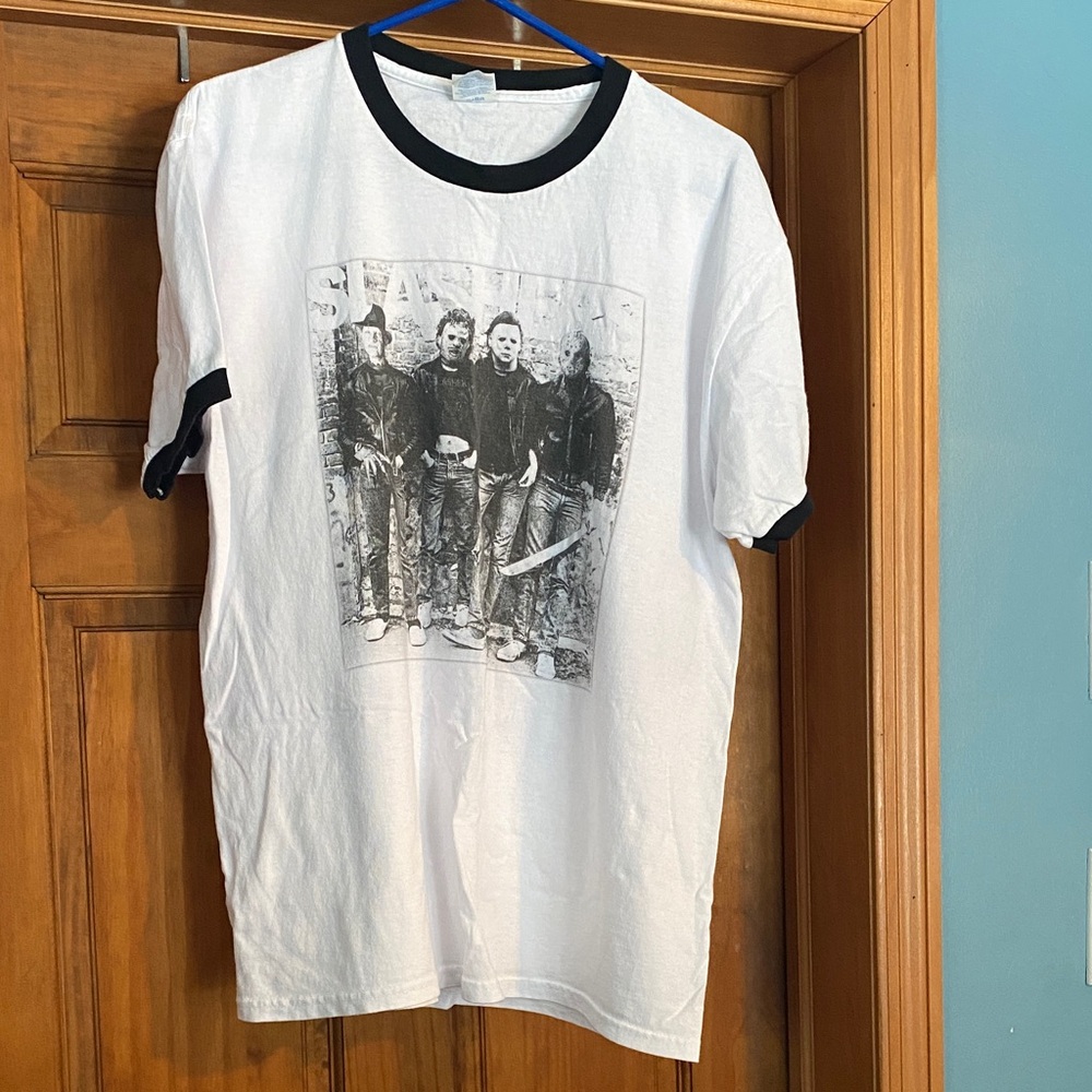 Port and Company Black and White Graphic Tee